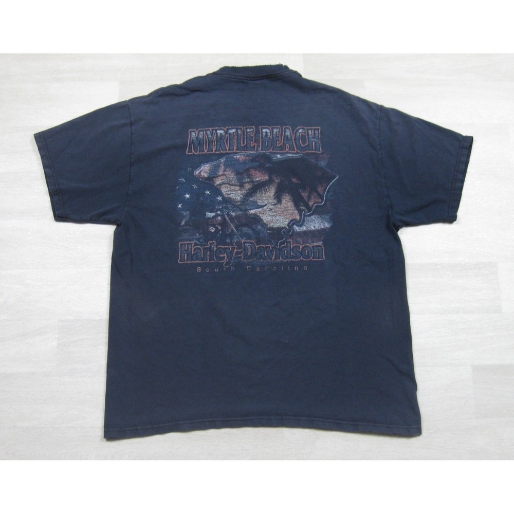 Vintage Y2K Harley Davidson Motorcycles T Shirt Men's (L) Myrtle Beach SC 2000